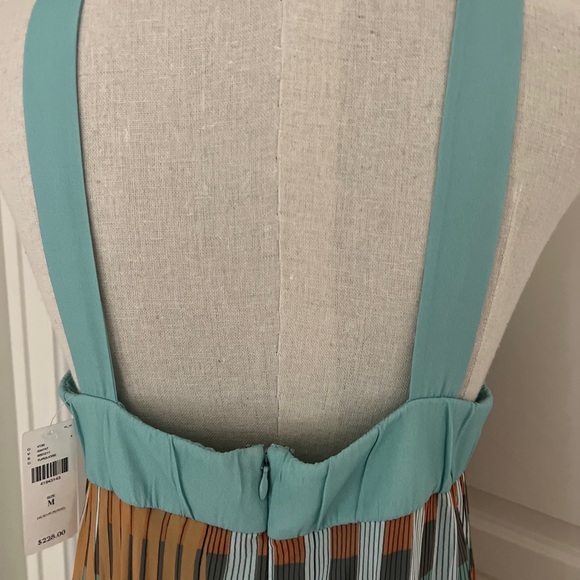 NWT Geisha Designs Size M Pleated Halter Maxi Dress Anthropologie Abstract Print - Picture 8 of 11